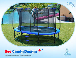 ORCC Oval Outdoor Trampoline with Safety Net